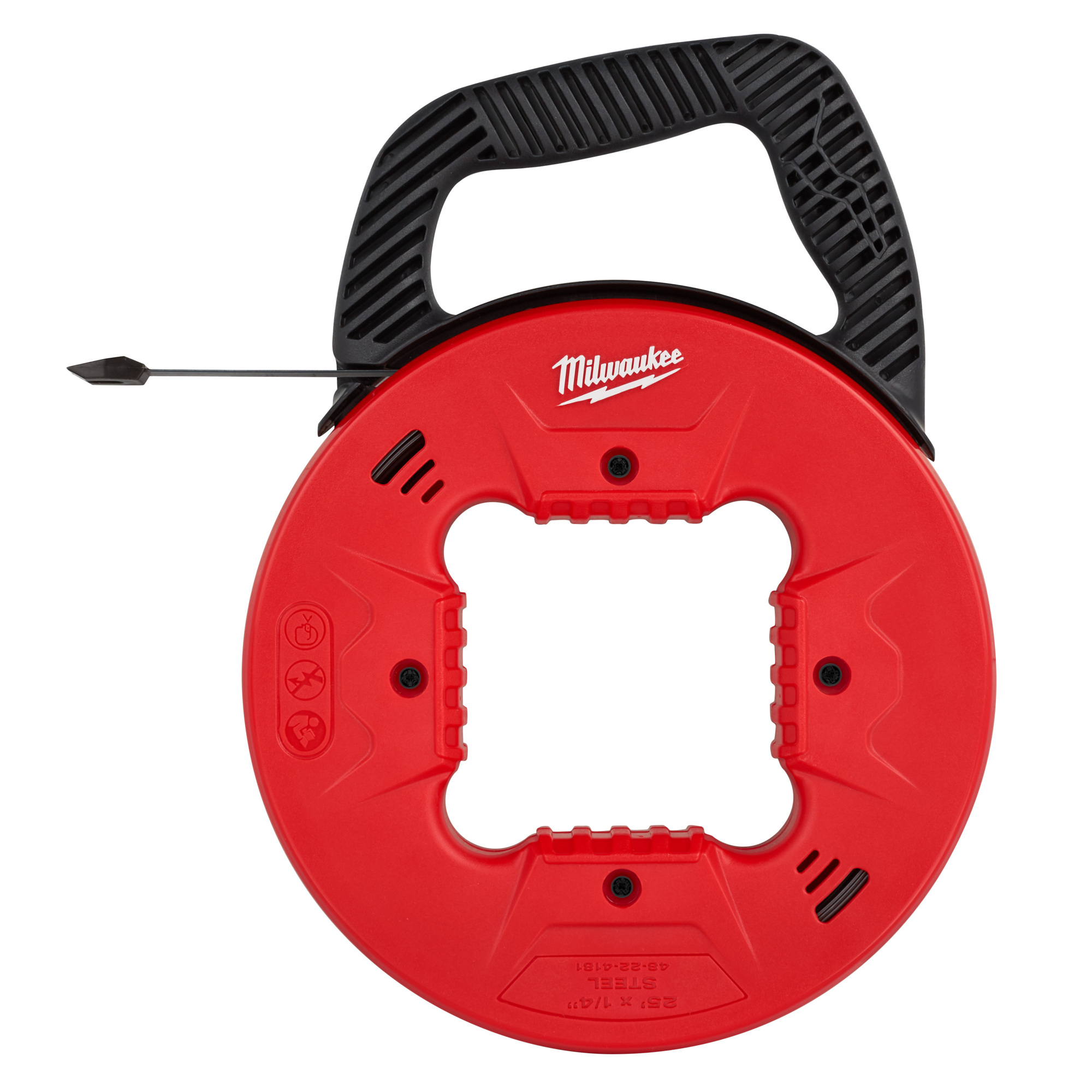 Milwaukee, 25’ 1/4in. Steel Fish Tape w/ Low Profile Tip, Tape Length 300 in, Model# 48-22-4181